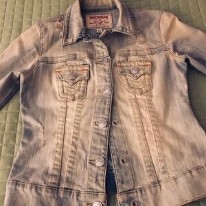 Stylish True Religion Distressed Denim Jacket
